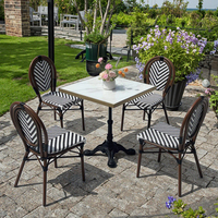 Vente en gros de chaise en rotin de haute qualité avec dossier pour l'extérieur mobilier de jardin chaise de table en rotin