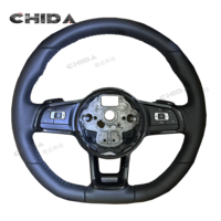 Volante básico de cuero adecuado para Volkswagens Tiguan GTI R-Line VW Polo Golf 4 5 6 7 Jetta Tiguan Passat B7 B8