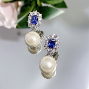 Fashionable Women's 925 <strong>Silver</strong> 12mm Pearl <strong>Dangle</strong> <strong>Earrings</strong> Versatile and Stylish - Product Image 5