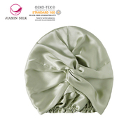 Bonnet Tidur Sutra Murni Satin Asli Warna-warni Bonnet Lapis Ganda dengan Logo Aksesori Sorban Sutra