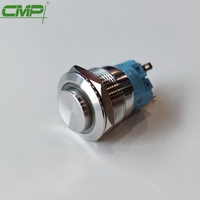Interrupteur à bouton poussoir DPST Dpdt à double commande éclairé 2NO2NC