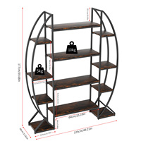 Support de plante en métal lourd en forme de demi-lune support de pot de fleur bibliothèque industrielle intérieur extérieur