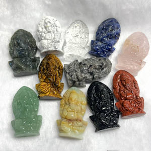 ガネーシャ宝石クリスタルヒンドゥー教の神々混合素材クリスタル生ガネーシャ像クリスタル - Product Image 5