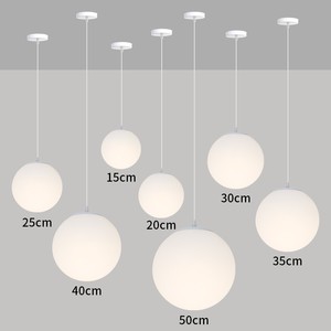 Acrylic Milky White Spherical Pendant <b>Light</b> 15-50cm Led Round Modern Minimalist Ceiling Lamp For <b>Dining</b> Room - Product Image 1