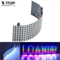 Pantalla LED Flexible de Píxeles RGB WS2812 SMD Programable de 5V CC, Matriz de Puntos LED WS2812B de 8x32