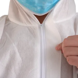 Chất lượng cao bán buôn dày kháng khuẩn vải trắng bảo hộ lao động không thấm nước Coverall với nhà máy bán chạy nhất