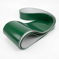 Courroie plate en PVC vert brillant de 6 mm, 2 couches d'épaisseur, personnalisée, anti-traction, pour systèmes de transport sur ligne d'assemblage – Vente directe usine