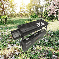 Barbecue au charbon de bois pliable en acier chromé, portable et durable, avec télécommande, pour 2-3 personnes, facile à nettoyer, pour le camping en plein air