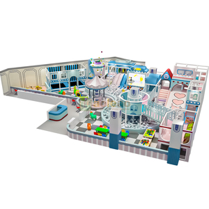 Aoleao Aire de jeux intérieure personnalisée Macaron avec piscine à balles, toboggan, structure d'escalade et carrousel pour enfants, capacité 500 kg, jeux souples certifiés CE TUV - Product Image 1