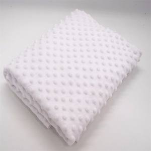 Brosse <span class=keywords><strong>Minky</strong></span> Points Tissu Polyester <span class=keywords><strong>Blanc</strong></span> Tissu Gaufré - Product Image 2