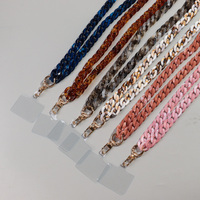 Chaîne en marbre décontractée, chaîne à maillons longue de 120 cm, chaîne de téléphone portable tendance unisexe en acrylique pour les fêtes ou comme accessoire de mode