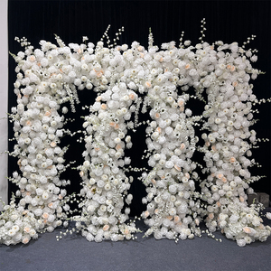 Ivory White Premium Metal Frame <b>Wedding</b> <b>Arch</b> Artificial Silk Flowers Handmade Eco-friendly Fast Shipping Bulk Discounts Event - Product Image 2