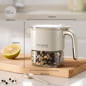 Sealed Automatic Opening and Closing Glass Seasoning <b>Jar</b> and Box for Kitchen <b>Spice</b> Storage - Product Image 6