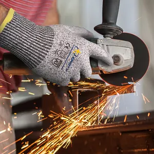 XingYuCE産業用帯電防止安全アンチカットレベル5ガーデニングPUメカニックアンチカット耐性安全作業用手袋