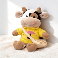 Peluche mignonne en forme de vache, jouet en fourrure, coussin décoratif en forme d'animal, vente en gros d'usine avec logo personnalisé