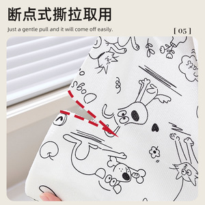 Cute Cartoon Print Disposable Cleaning Cloths <b>Rectangle</b> Non Slip Absorbent Oil Absorbing Dry Wet Dual Use For Living Room - Product Image 2
