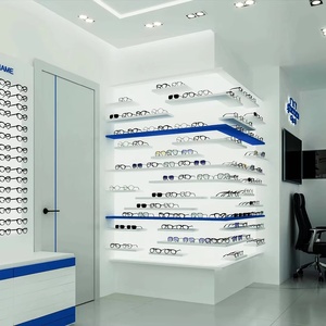 Fashion Optical Shop Interior Design | Custom Wooden Sunglass <b>Wall</b> Stand & Optician Eyewear Display Shelf - Product Image 3