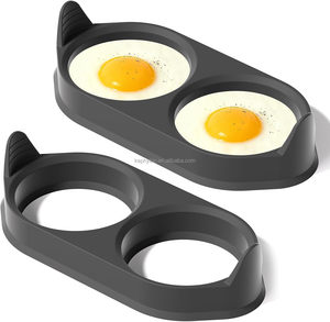 Paquete de 2 moldes de silicona para huevos, sin BPA, antiadherentes, resistentes al calor hasta 500 grados ° Utensilio para desayunos con freidora de aire F - Product Image 5