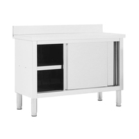 Table de préparation professionnelle en acier inoxydable pour cuisine commerciale, certifiée NSF, avec armoire et pare-éclaboussures