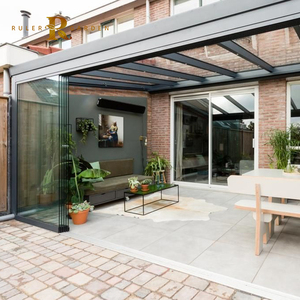 Pergola extérieure en aluminium avec toit en verre fixe imperméable, pour stationnement de voitures <span class=keywords><strong>et</strong></span> véranda autoportante, pavillon de jardin, pergolas en verre - Product Image 1