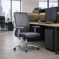 Chaise de bureau ergonomique en maille à dossier mi-haut, pivotante, réglable en hauteur avec vérin à gaz, idéale pour le bureau et les salles d'exposition - Vente en gros
