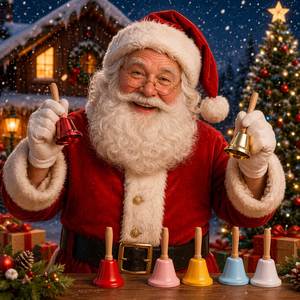 Christmas Jingle Hand Metal <b>Ring</b> With Wooden Handle 11.6Cm Holiday Party Decoration Santa Bell <b>Kids</b> Gift - Product Image 3