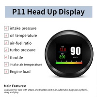P11 Round OBD2 GPS Car Gauge, Design Italiano, Cancellazione Codici Errore, 9 Interfacce, Display Multicolore per Veicoli OBDII