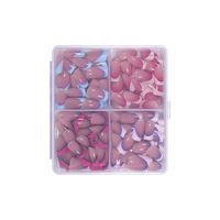 128 faux ongles carrés courts à presser en gel, dégradé multicolore, amovibles et réutilisables pour femmes, manucure quotidienne, lot en gros