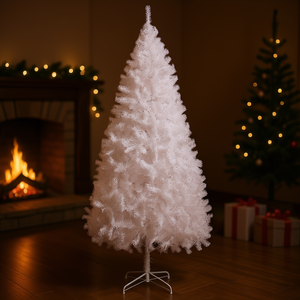 Sapin de Noël artificiel durable de 2,4 m avec pointes de branches complètes, aiguilles en PVC, montage facile, modèle de décoration de fêtes - Product Image 2