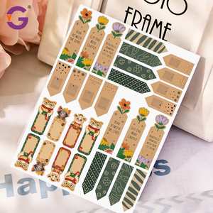 Marcadores Adhesivos de Papel Kraft con Corte Personalizado para Diarios y Lectores de Libros, Calcomanías con Numeración de Páginas Escribibles - Product Image 4