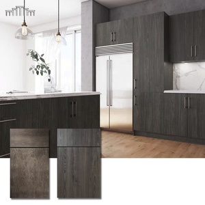 Wholesale <strong>American</strong> Apartment MDF Full Overlay Modern Melamine Kitchen Cabinets Flat <strong>Panel</strong> <strong>Style</strong> Frameless Pantry Cabinet - Product Image 2