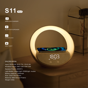 OEM/ODM <span class=keywords><strong>Réveil</strong></span> <span class=keywords><strong>lumineux</strong></span> au lever du soleil Chargement sans fil Haut-parleur portable 10W Haut-parleur multifonctionnel <span class=keywords><strong>avec</strong></span> fonction Snooze - Product Image 2