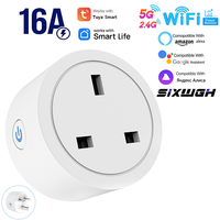 Prise connectée SIXWGH 5G WIFI, prise UK, Tuya Smart Home Automation, prise électrique avec minuterie et moniteur de puissance pour Google Home Alexa