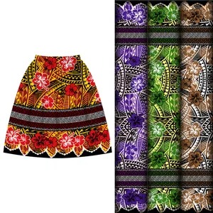 Chất Lượng Cao Hibiscus Hoa Polyester Vải Tùy Chỉnh Polynesian Phong Cách Mới In Vải Cho Người Đảo Váy
