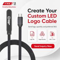 Câble de charge personnalisé avec logo LED pour cadeaux d'entreprise et objets promotionnels