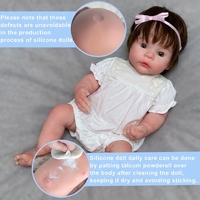 Realistische 18 Zoll / 45 CM Reborn-Babypuppen aus weichem Silikon mit handgewurzelten Haaren, waschbare weiche Spielzeugpuppe für Mädchen, pädagogisch wertvoll, inklusive Zubehör