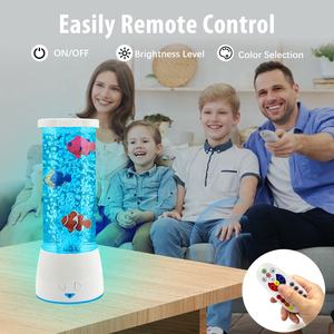 Lámpara de Burbujas con Forma de Pez, Luz Nocturna LED que Cambia de Color, Acuario Artificial con Luz Sensorial, Lámpara de Mesa Moderna - Product Image 2