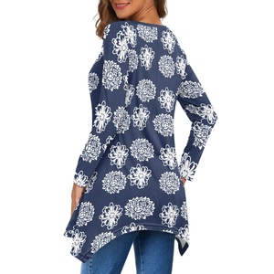 6xl personnalisé femmes <span class=keywords><strong>grande</strong></span> <span class=keywords><strong>taille</strong></span> 3/4 manches coupe ample Flare balançoire <span class=keywords><strong>tunique</strong></span> hauts Floral grand basique t-shirt chemisiers et chemises pour femmes - Product Image 5
