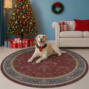 พรมปูพื้นกลมลายคริสตัลกำมะหยี่ ทนต่อคราบสกปรก เหมาะสำหรับตกแต่งห้องนั่งเล่น - Product Image 2