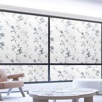 DECO Buntglas-Fensterfolie 3D Dekorative Buntglas-Sichtschutzfolie Selbstklebend Abnehmbar für Heim Büro Glastür