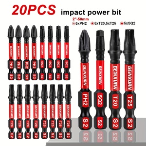 20 teile/satz 50mm Hochdrehmoment-Korrosions schutz bohrer für Wohn möbel PH T SQ SL Schraubendreher-Bits DIY Grade OEM/ODM unterstützt - Product Image 2
