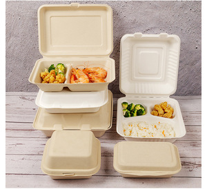 Envases de Alimentos Desechables Rectangulares Biodegradables de Pulpa de Caña de Azúcar Ecológicos de 500 ml, 650 ml, 750 ml, 850 ml y 1000 ml - Product Image 4