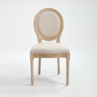 Ensemble de 2 chaises de salle à manger empilables pour mariage, dossier rond, chaise en bois rembourrée vintage, chaise de salle à manger Louis, chaise d'événement pour hôtel