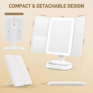 Modern Design Touch Control 1X 3X 5X Magnification Portable <b>LED</b> Personalized Single-Sided Silver Finish Vanity <b>Mirror</b> Lights - Product Image 2