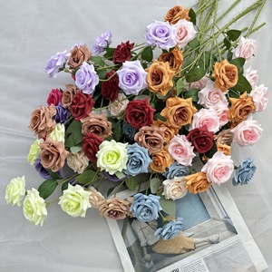 Rosas Artificiales de Seda, Flores Multicolores para Decoración de Bodas, Decoración del Hogar, Accesorios de Fotografía, Alta Simulación - Product Image 1