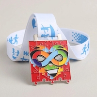 Médaille de puzzle personnalisée à emboîtement, émail coloré, récompense sportive pour événements de course amusants, compétitions de relais d'équipe, souvenir