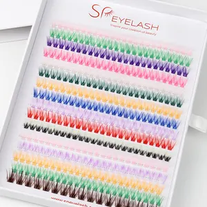 SP EYELASH 다채로운 세그먼트 DIY 속눈썹 새로운 스타일 다채로운 DIY 속눈썹 개별 PBT 부드러운 섬유 DIY 클러스터 속눈썹 확장