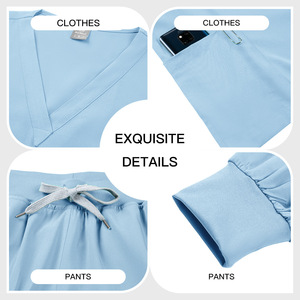 Unisex Scrub Suit Set Moisture Wicking V-Neck Short Sleeve Hospital Uniforms For Men And Women Split Design S To XXL - Product Image 4