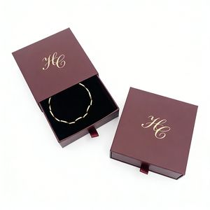 Boîte à bracelet à breloques, emballage personnalisé pour bijoux, boîte à tiroir rigide avec insert en suède, estampage à chaud, logo personnalisé pour la vente au détail de bijoux OEM - Product Image 3