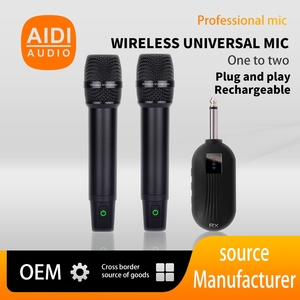 Microphone cardioïde sans fil portable <span class=keywords><strong>Aidi</strong></span> 2.4G en métal, 30 canaux, rechargeable, pour conférence, chant à domicile, extérieur et KTV - Product Image 5